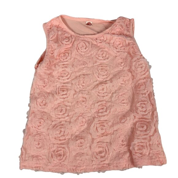 Girls Sleeveless Floral Textured Top & Shorts Set Size 6 - Picture 2 of 8